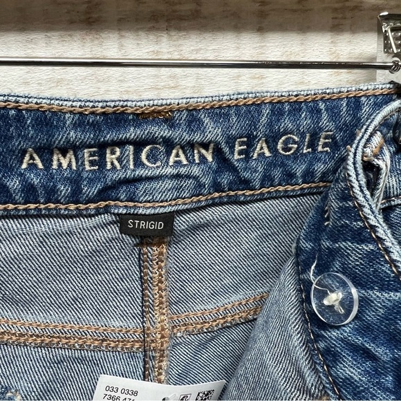 American Eagle Distressed Mom High Rise Shorts Womens Plus 18 34W Blue NWT New - Picture 11 of 15